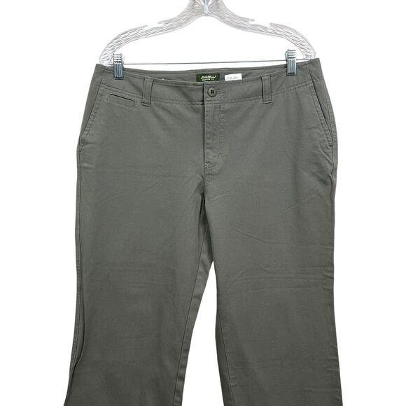 Eddie Bauer Womens Crop Pants Vashon Fit Stretch Slash Pockets Zip Green Size 14 - Picture 2 of 6